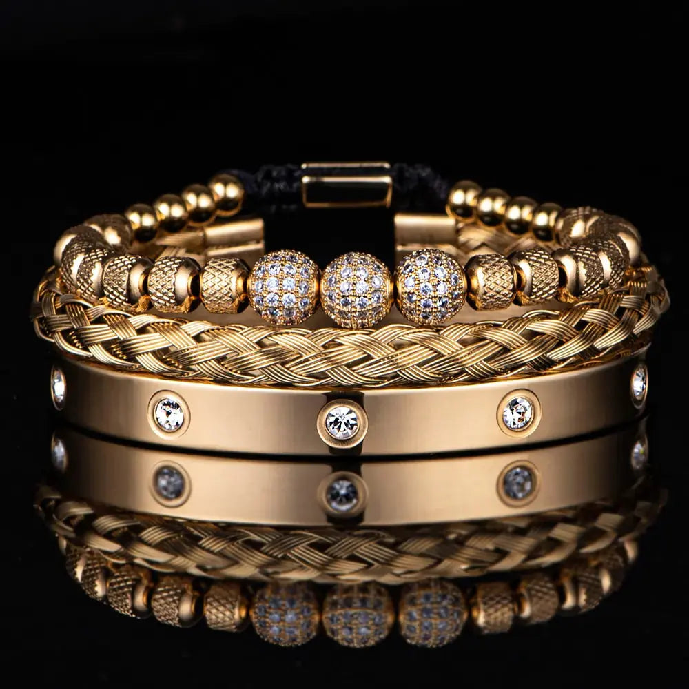 Luxury Micro Pave CZ Round Beads Royal Charm Men Bracelets Vivareflex Online