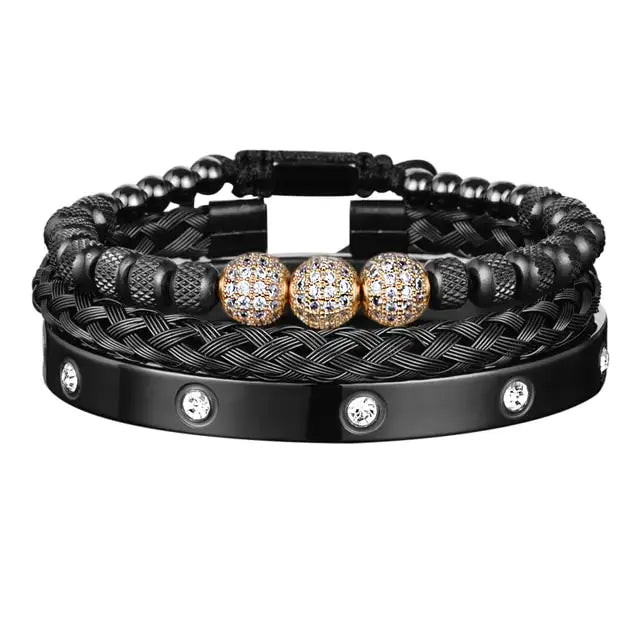 Luxury Micro Pave CZ Round Beads Royal Charm Men Bracelets Vivareflex Online