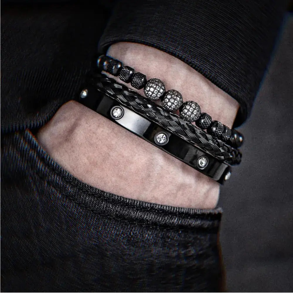 Luxury Micro Pave CZ Round Beads Royal Charm Men Bracelets Vivareflex Online