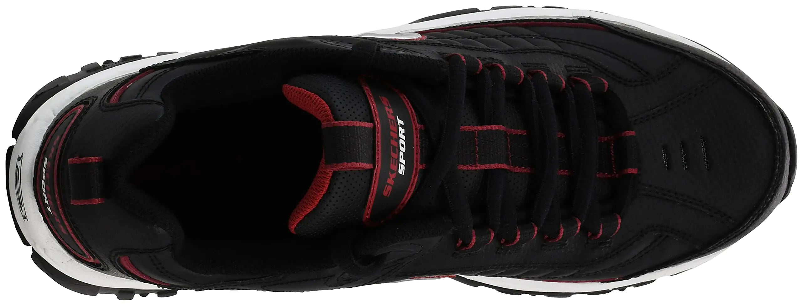 Skechers Men's Energy Afterburn 8 Wide Black/Silver/Red - Vivareflex Online