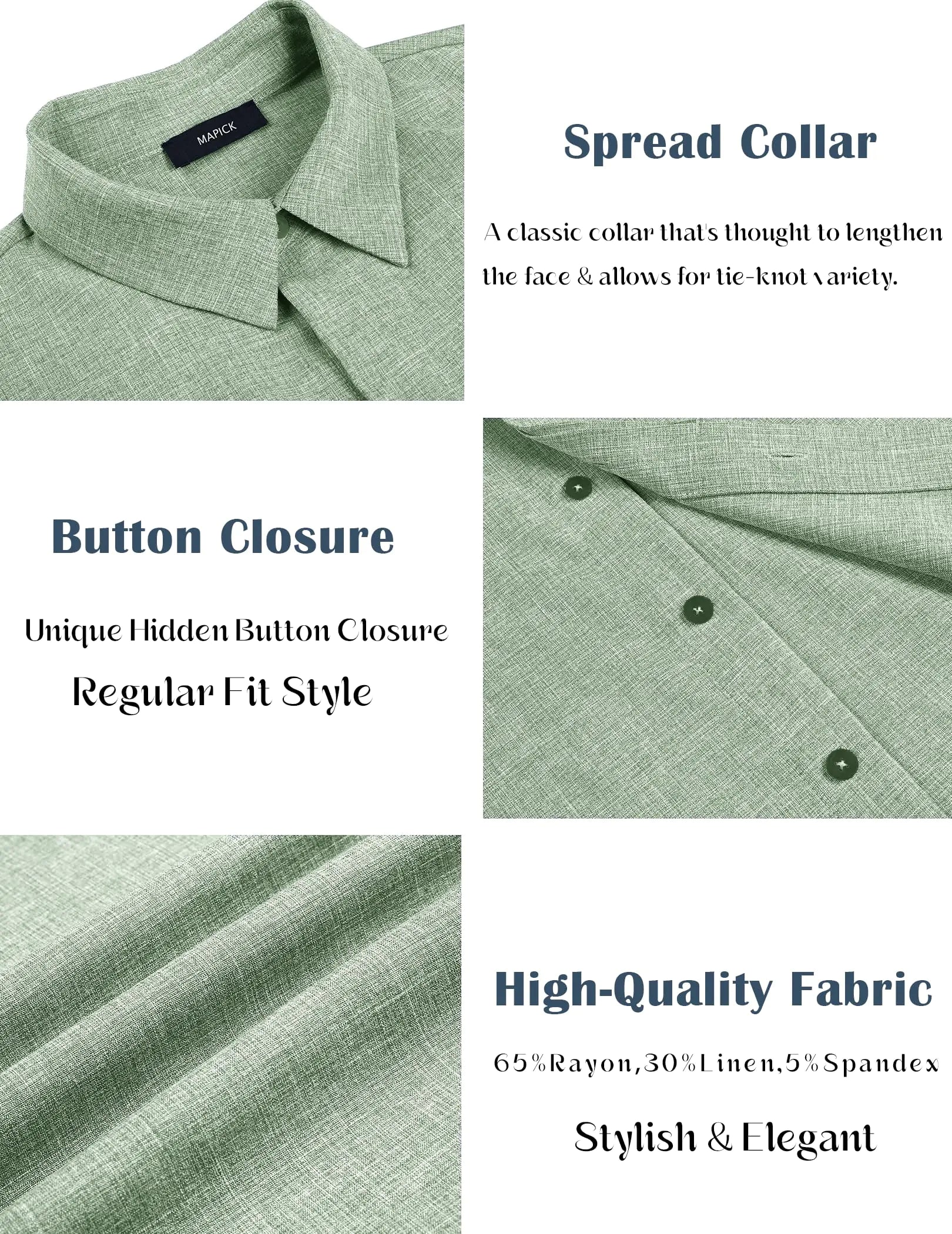 MAPICK Men's Linen Shirts_Vivareflex_Online