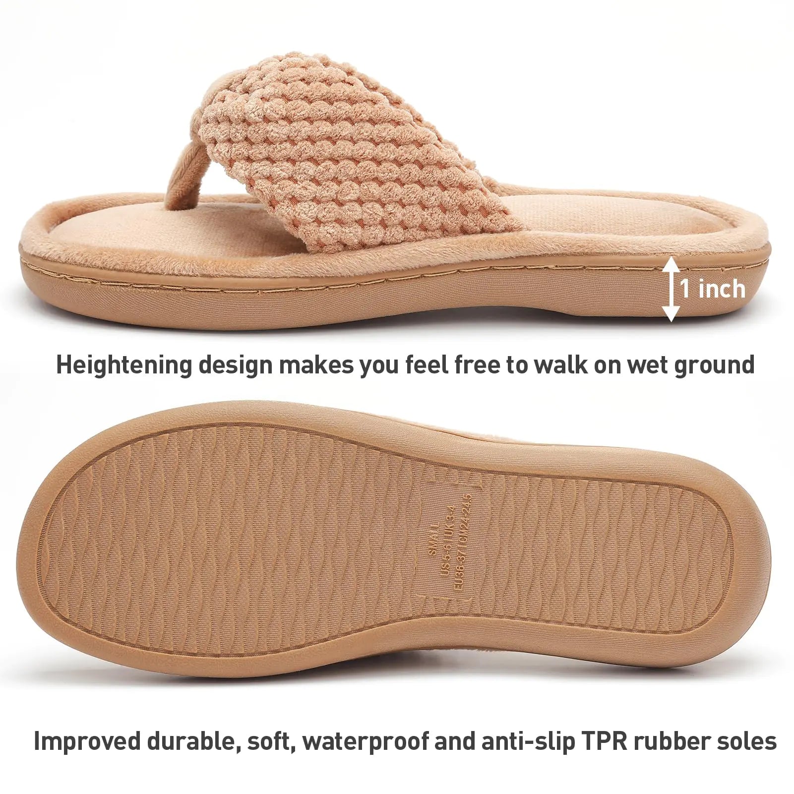 Parlovable Women's Memory Foam Flip Flop Slippers - Breathable & Cozy Open Toe House Shoes with Anti-Skid Rubber Sole - Vivareflex Online