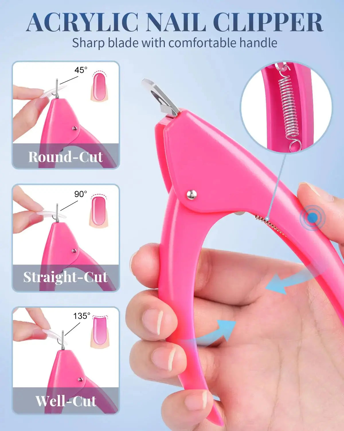 MORGLES Coffin Nail Tips Extra Long Clear Acrylic Nail Tips_Vivareflex_Online