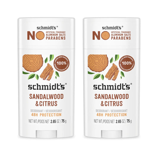 Schmidt's Aluminum-Free Vegan Deodorant - Sandalwood & Citrus (2 Count) - Vivareflex Online