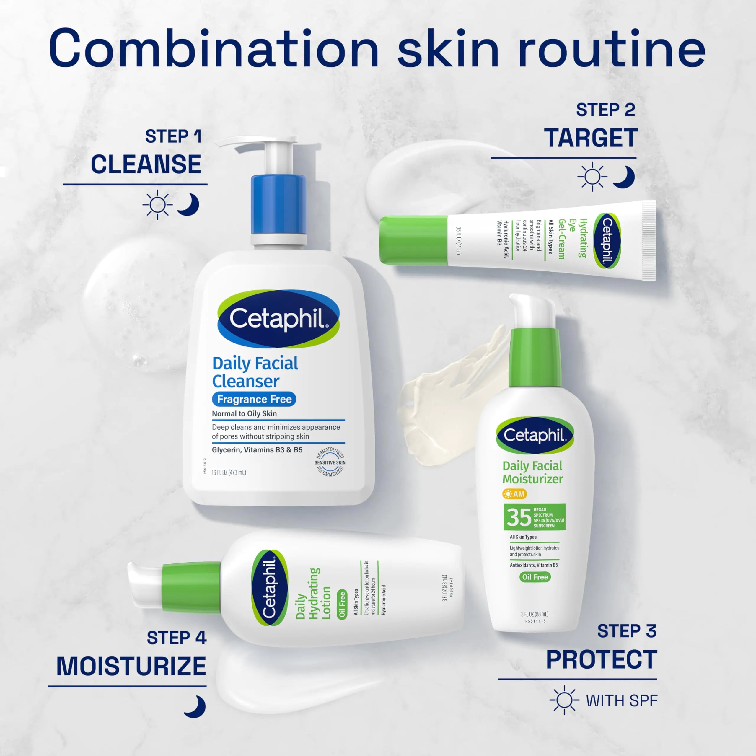 Limpiador facial de CETAPHIL, limpiador facial diario para pieles sensibles, mixtas a grasas, NUEVO 16 oz, sin fragancia, espuma suave, sin jabón, hipoalergénico, sin fragancia, 16 oz. (paquete de 1) 