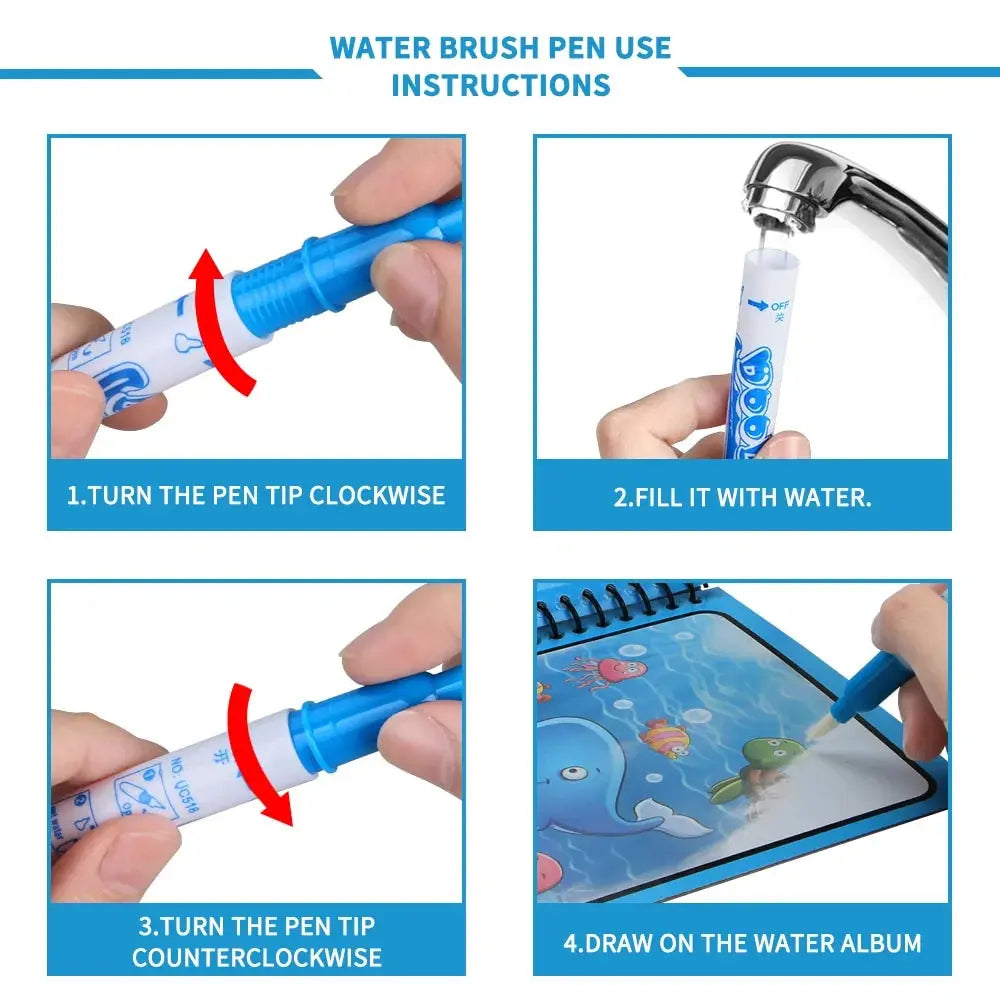 Magic Water Drawing Coloring  Book - Vivareflex Online