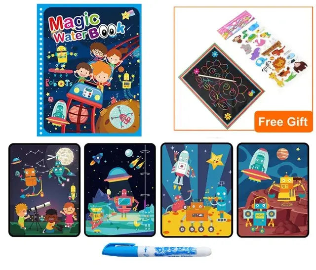 Magic Water Drawing Coloring  Book - Vivareflex Online