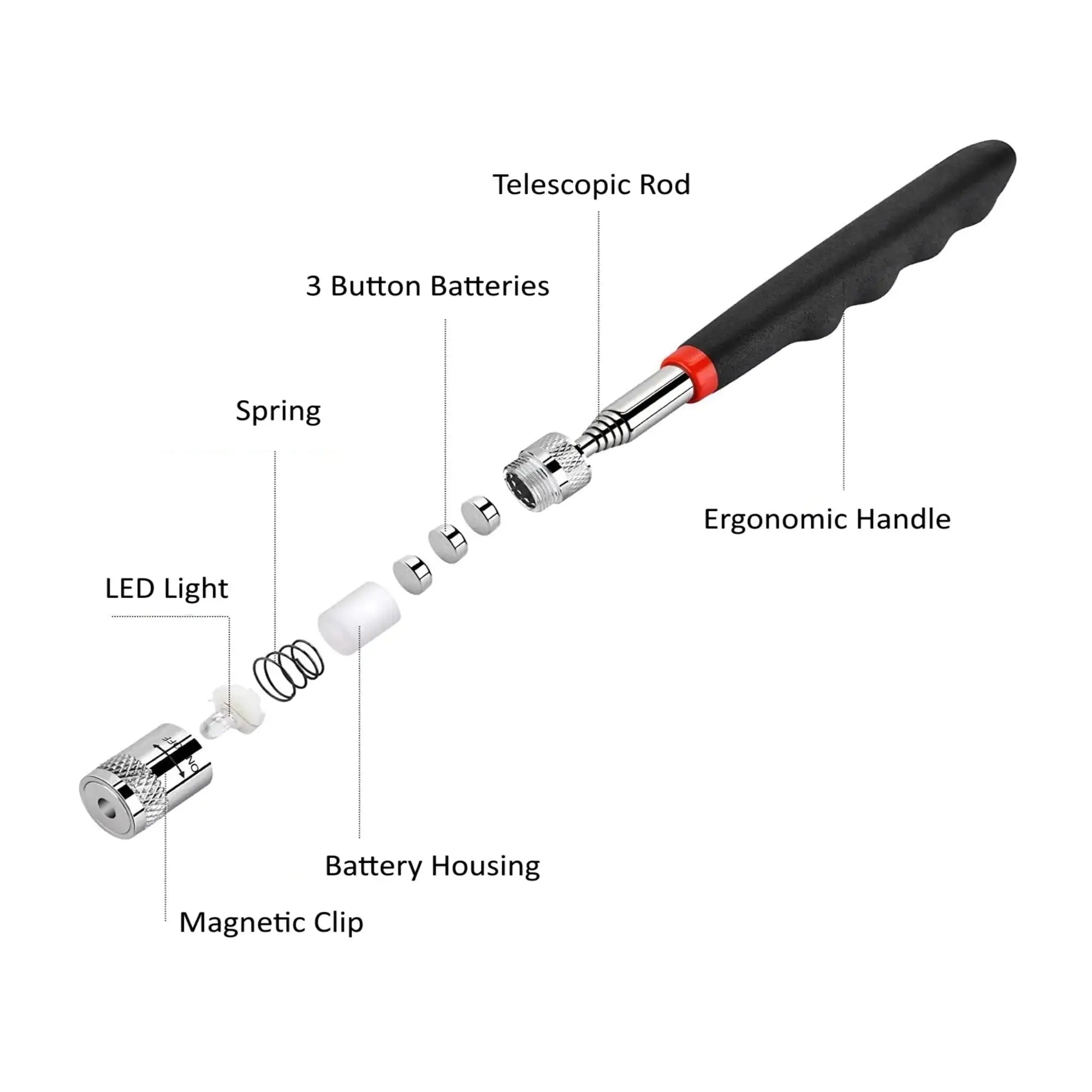 Magnetic Pick Up Tool with LED Light (2-Pack) Vivareflex Online