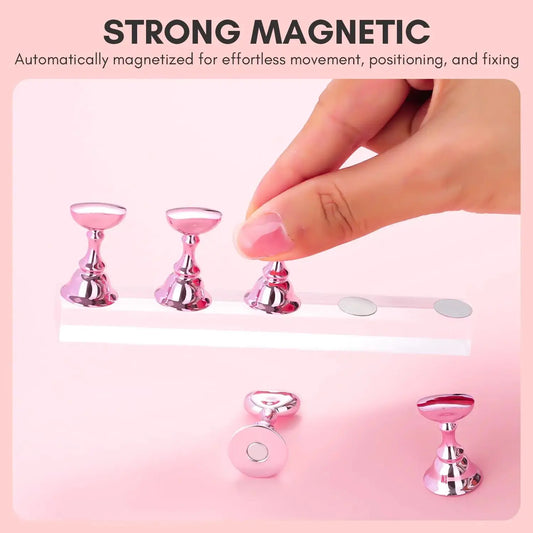 Makartt Nail Stand for Press On Nails - 5pcs Magnetic Nail Display Holder for Painting & Design - Pink - Vivareflex Online