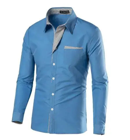 Male Fashion Shirts Full Sleeve Stripe Shirt Men Slim Fit Design Formal   Dress Shirts 14 Colors Size M-4XL Vivareflex Online