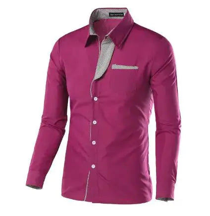 Male Fashion Shirts Full Sleeve Stripe Shirt Men Slim Fit Design Formal   Dress Shirts 14 Colors Size M-4XL Vivareflex Online