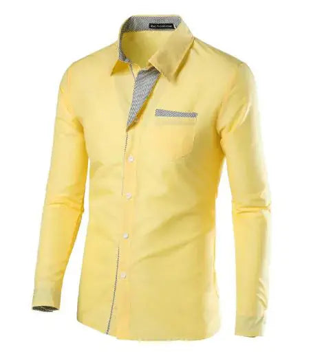 Male Fashion Shirts Full Sleeve Stripe Shirt Men Slim Fit Design Formal   Dress Shirts 14 Colors Size M-4XL Vivareflex Online