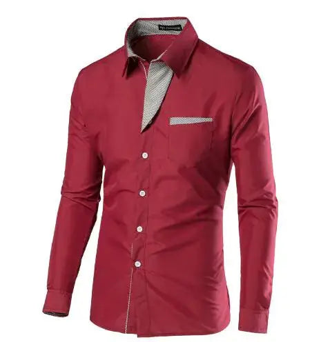 Male Fashion Shirts Full Sleeve Stripe Shirt Men Slim Fit Design Formal   Dress Shirts 14 Colors Size M-4XL Vivareflex Online