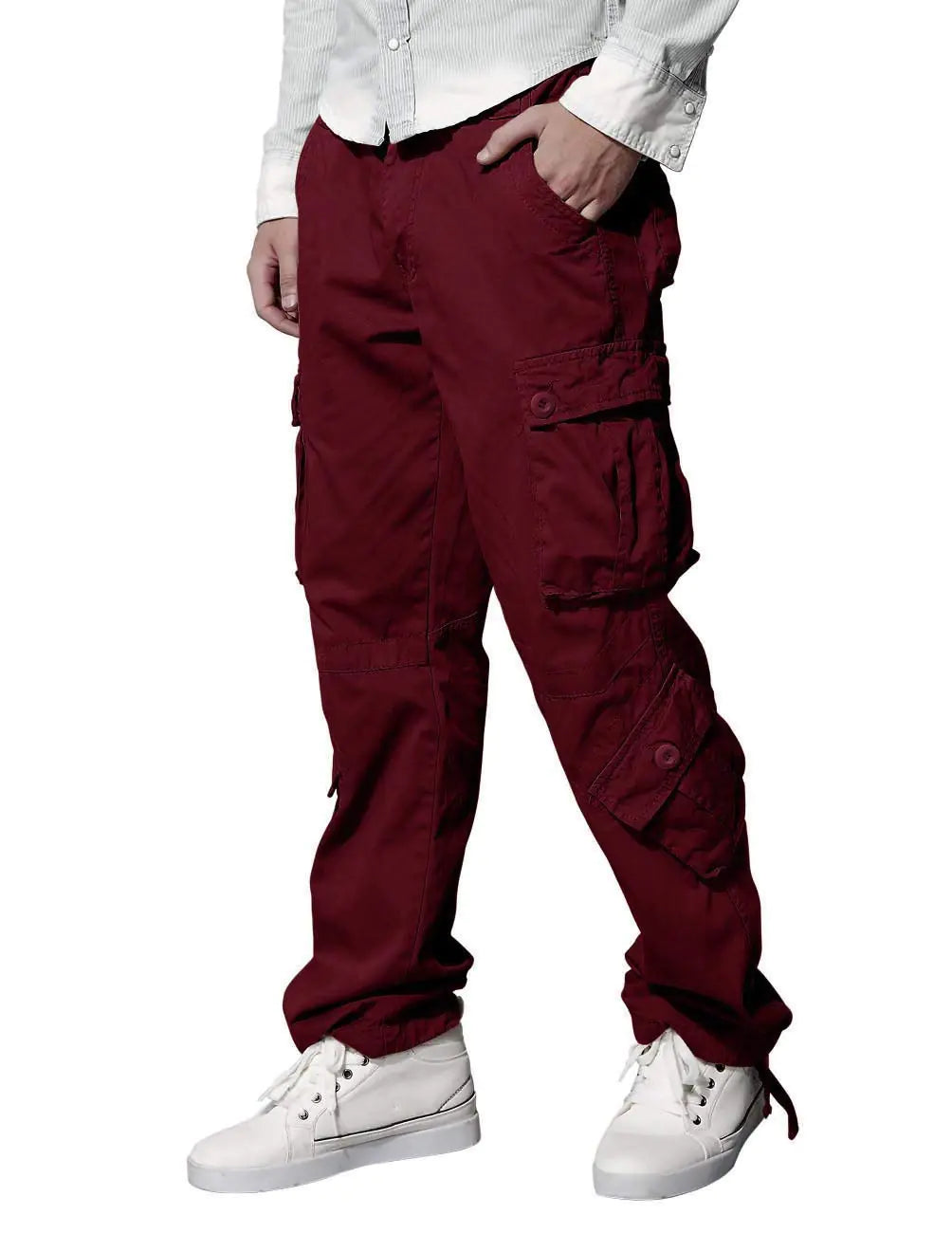 Match Men Wild Cargo Pants 36 Red_Vivareflex_Online