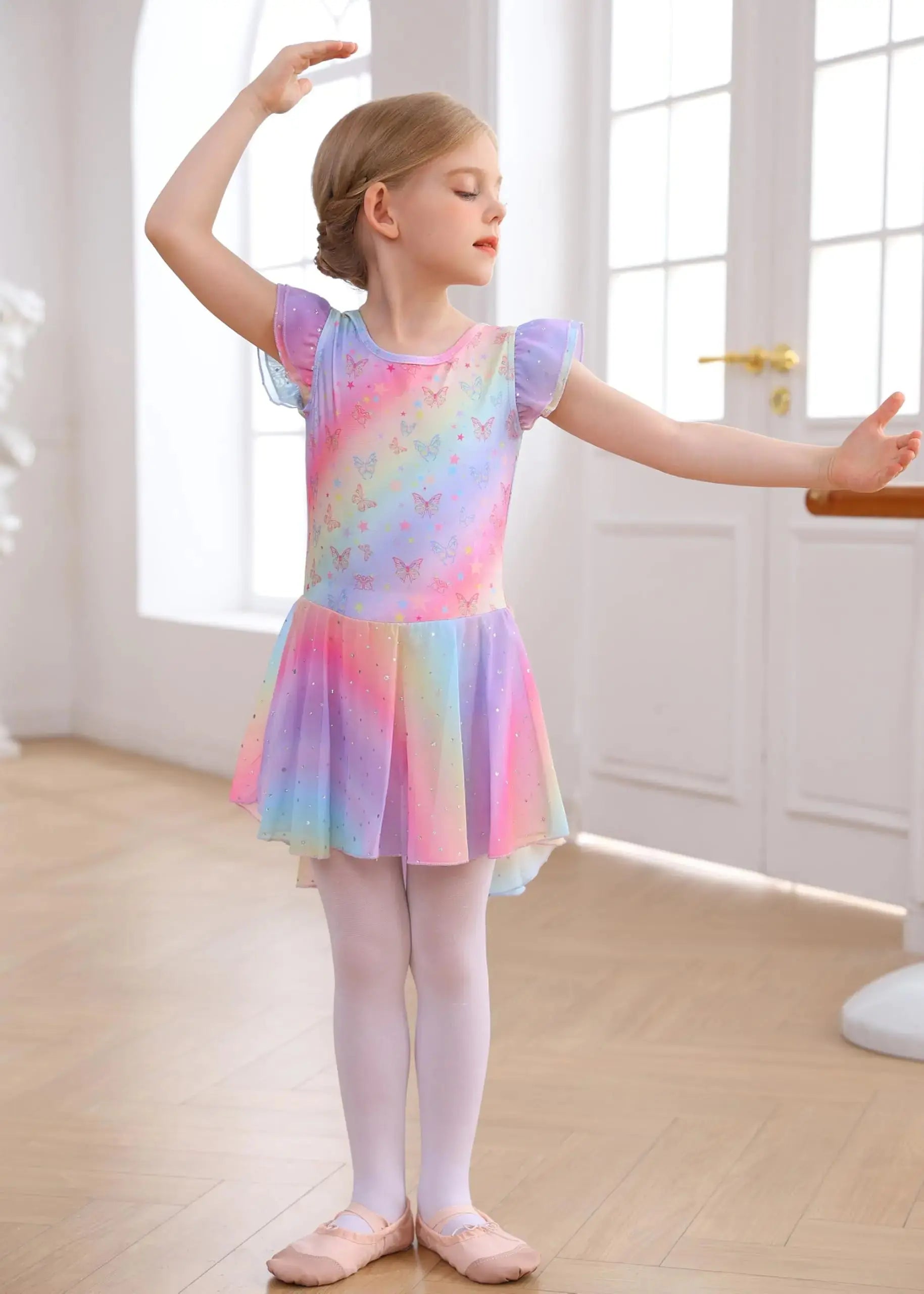 Girls Ballet Leotards with Skirt_Vivareflex_Online