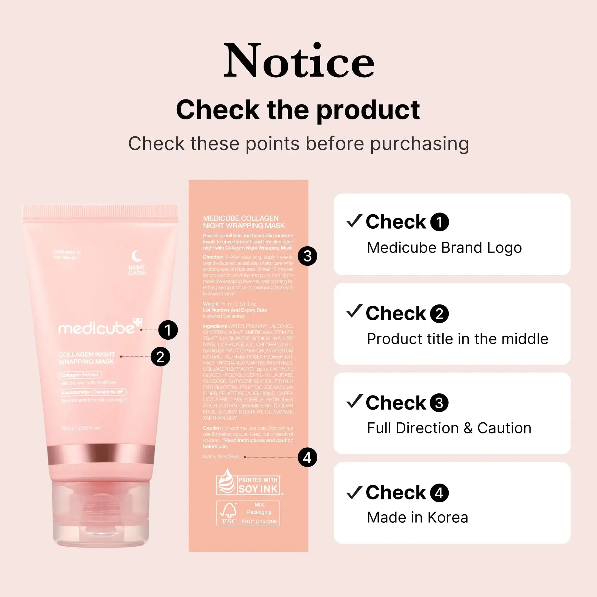 Medicube Collagen Overnight Wrapping Peel-Off Facial Mask Pack - Elasticity & Hydration Care - Vivareflex Online
