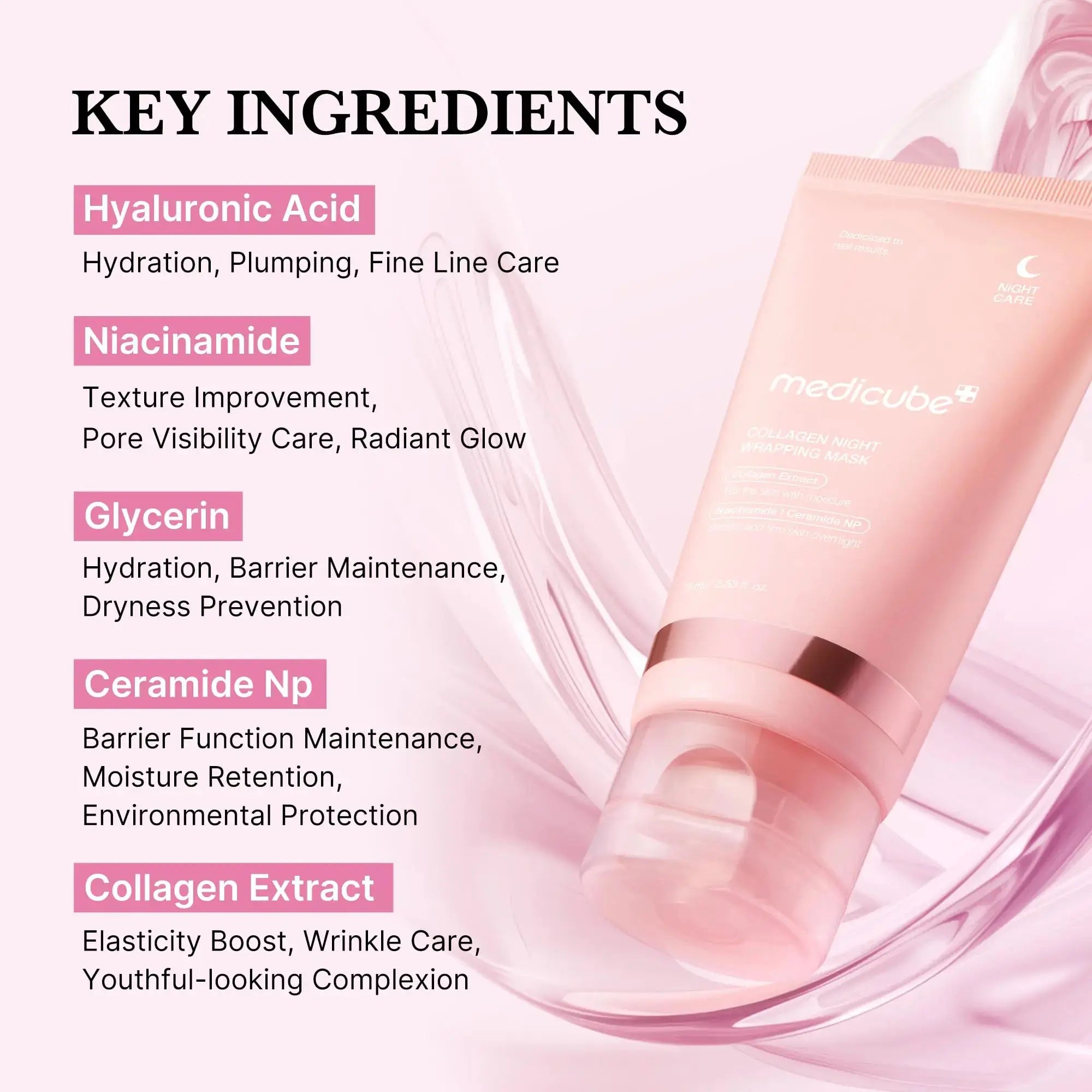Medicube Collagen Overnight Wrapping Peel-Off Facial Mask Pack - Elasticity & Hydration Care - Vivareflex Online