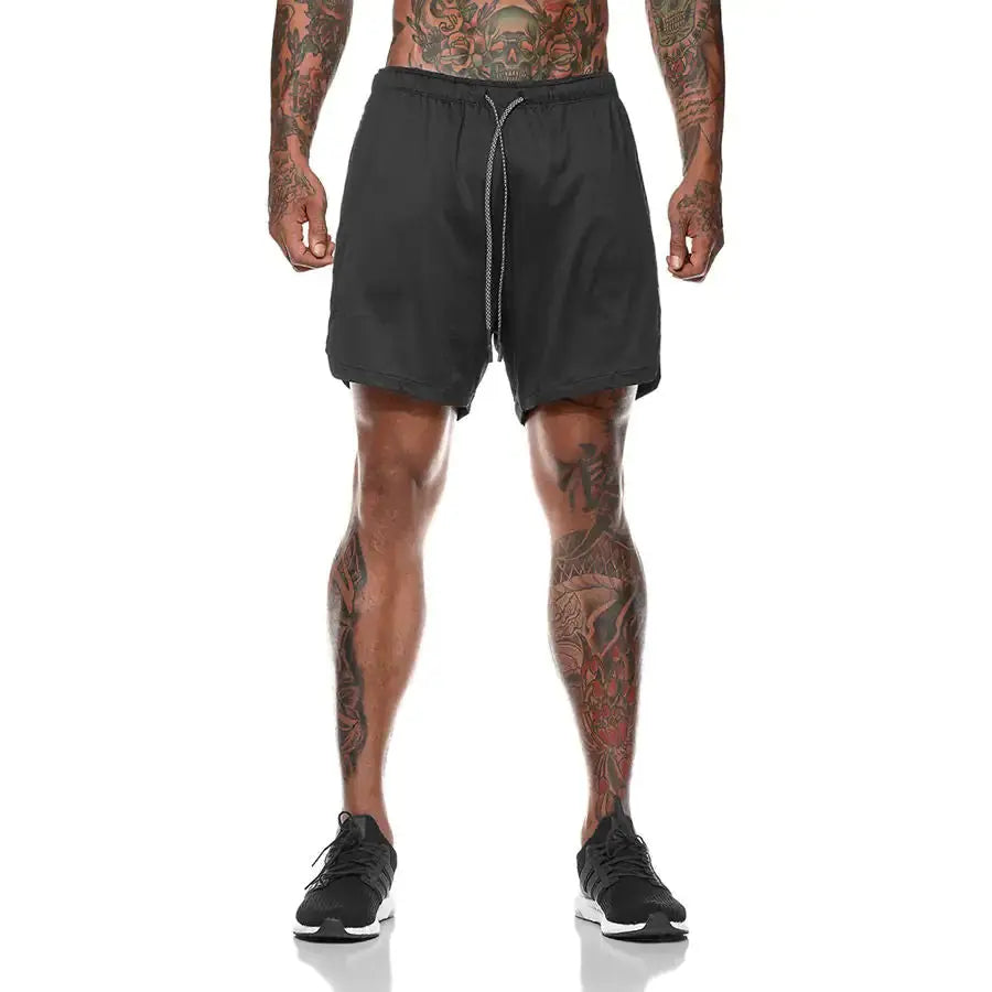 Men 2 in 1 Running Shorts Jogging Gym Fitness Vivareflex Online