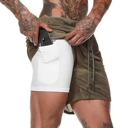 Men 2 in 1 Running Shorts Jogging Gym Fitness Vivareflex Online