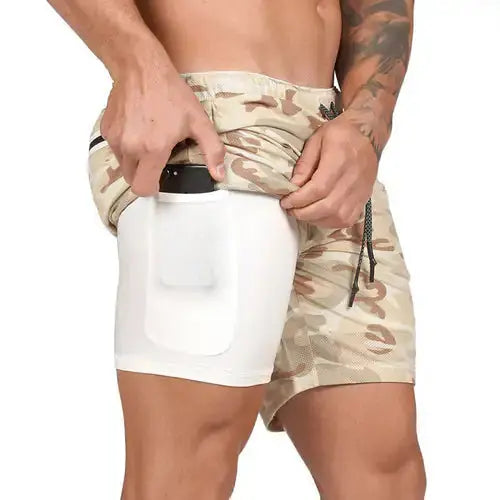 Men 2 in 1 Running Shorts Jogging Gym Fitness Vivareflex Online