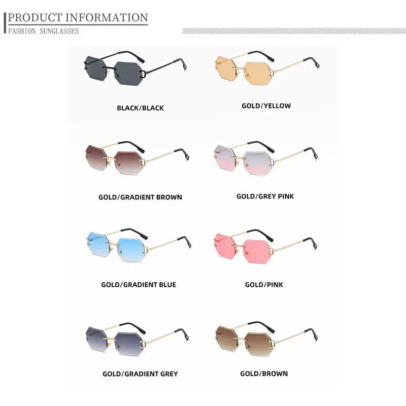 Men Rimless Octagonal Vintage Shades Vivareflex Online