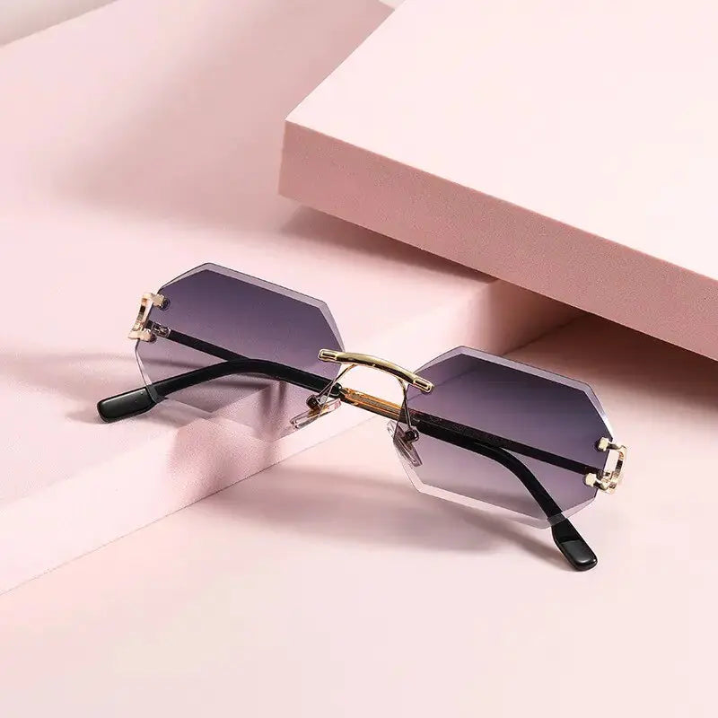 Men Rimless Octagonal Vintage Shades Vivareflex Online