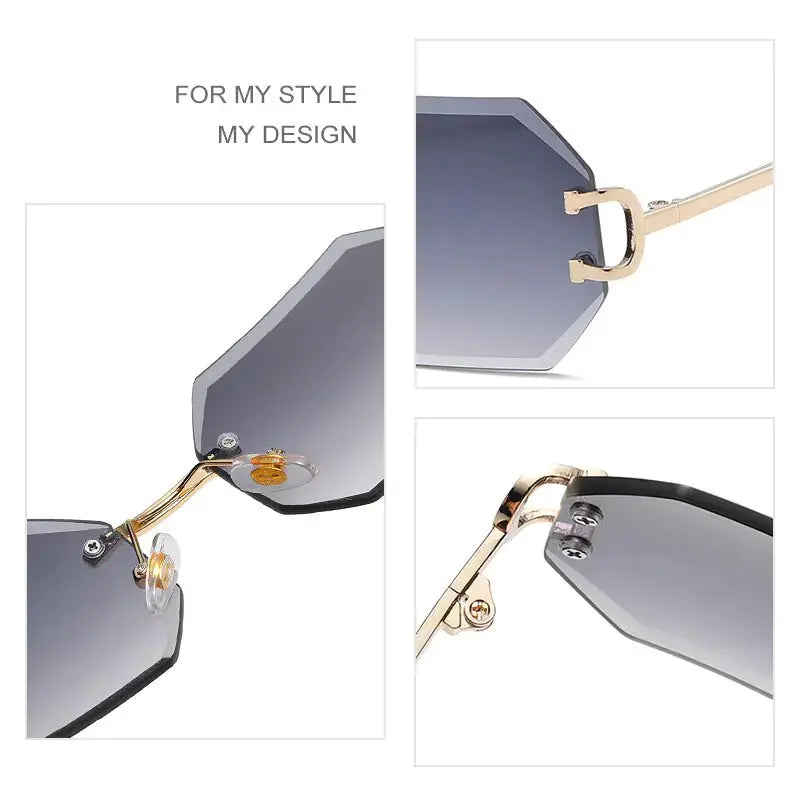 Men Rimless Octagonal Vintage Shades Vivareflex Online
