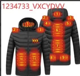 Men Winter Warm USB Heating Jackets Smart Thermostat Pure Color Hooded Heated Clothing Waterproof  Warm Jackets Vivareflex Online