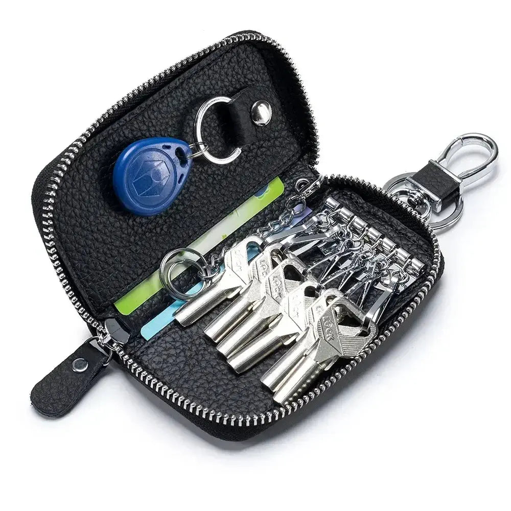 Men Women Genuine Leather Key Holder Wallet Key Wallet Organizer Bag Car Key Case Pouch Multifunctional Small Wallet Mini Purse Ultimate Bag Store