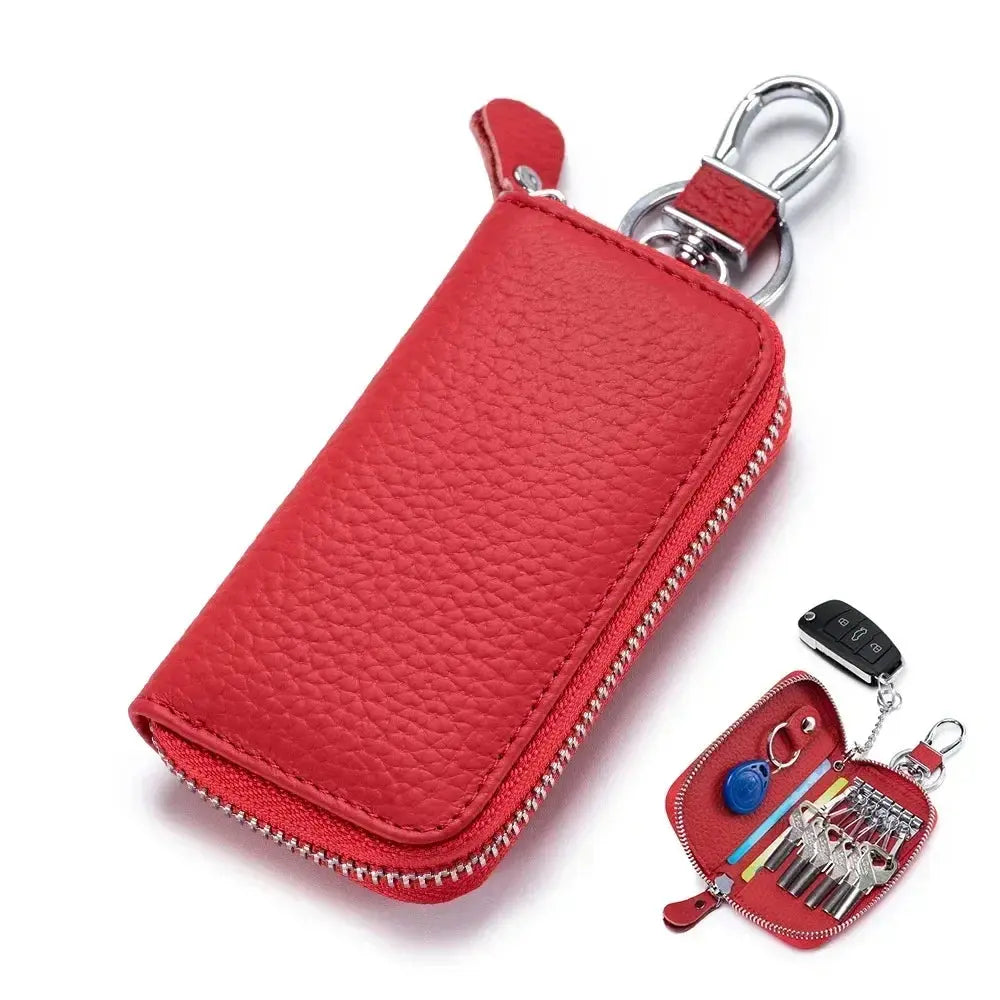 Men Women Genuine Leather Key Holder Wallet Key Wallet Organizer Bag Car Key Case Pouch Multifunctional Small Wallet Mini Purse Ultimate Bag Store