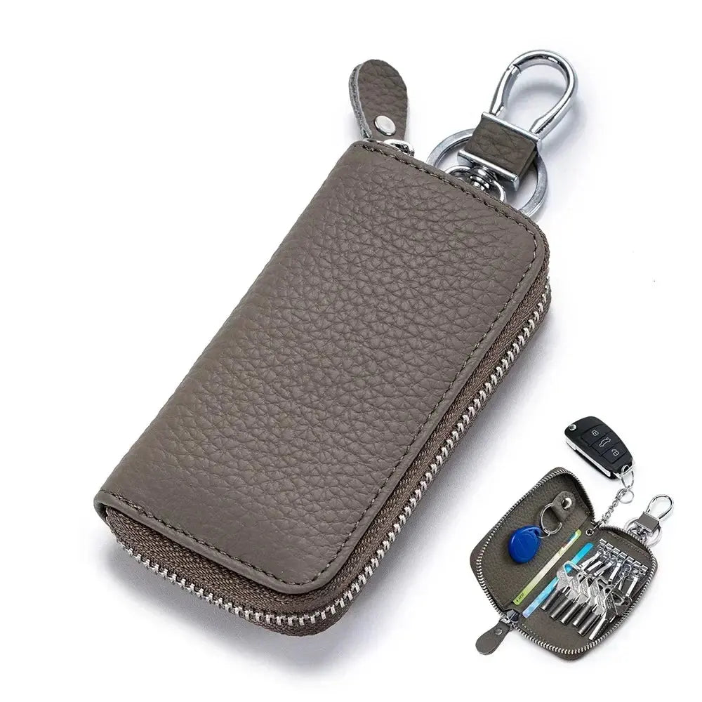 Men Women Genuine Leather Key Holder Wallet Key Wallet Organizer Bag Car Key Case Pouch Multifunctional Small Wallet Mini Purse Ultimate Bag Store