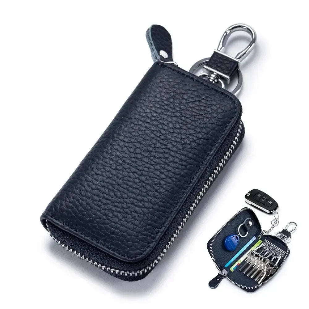 Men Women Genuine Leather Key Holder Wallet Key Wallet Organizer Bag Car Key Case Pouch Multifunctional Small Wallet Mini Purse Ultimate Bag Store