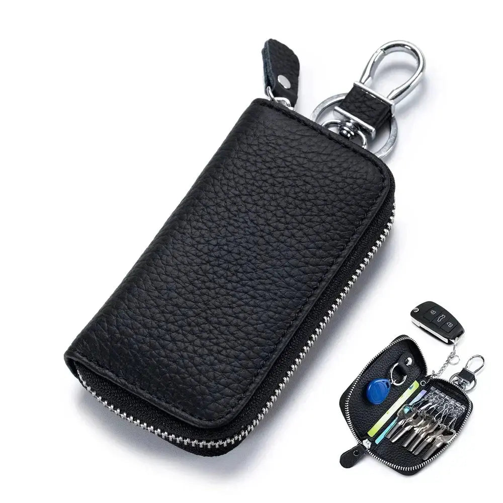 Men Women Genuine Leather Key Holder Wallet Key Wallet Organizer Bag Car Key Case Pouch Multifunctional Small Wallet Mini Purse Ultimate Bag Store
