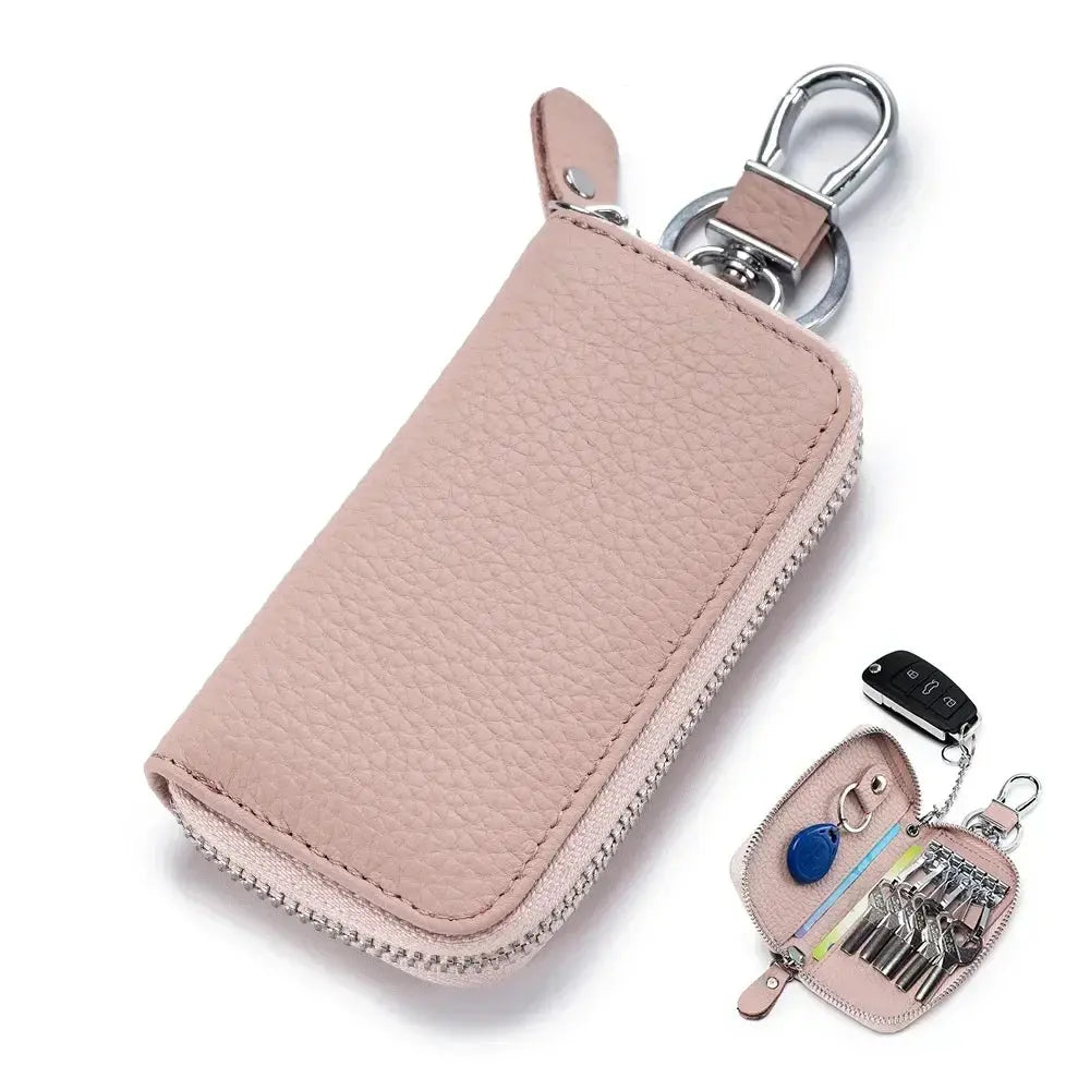 Men Women Genuine Leather Key Holder Wallet Key Wallet Organizer Bag Car Key Case Pouch Multifunctional Small Wallet Mini Purse Ultimate Bag Store