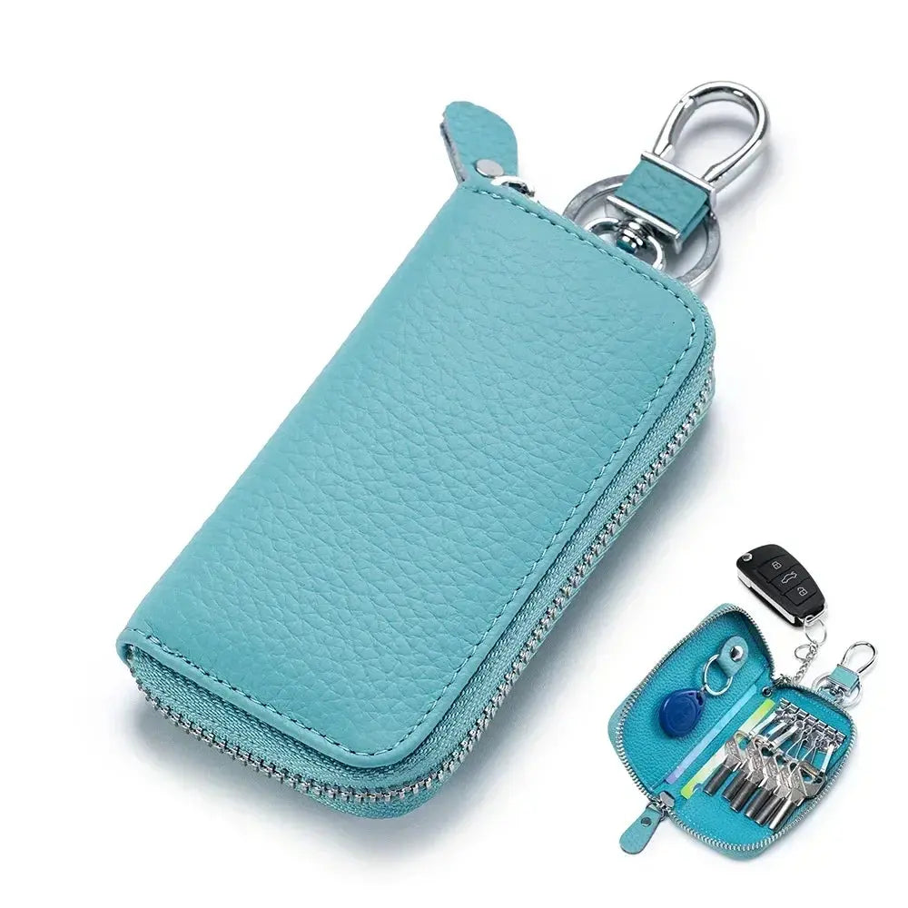 Men Women Genuine Leather Key Holder Wallet Key Wallet Organizer Bag Car Key Case Pouch Multifunctional Small Wallet Mini Purse Ultimate Bag Store