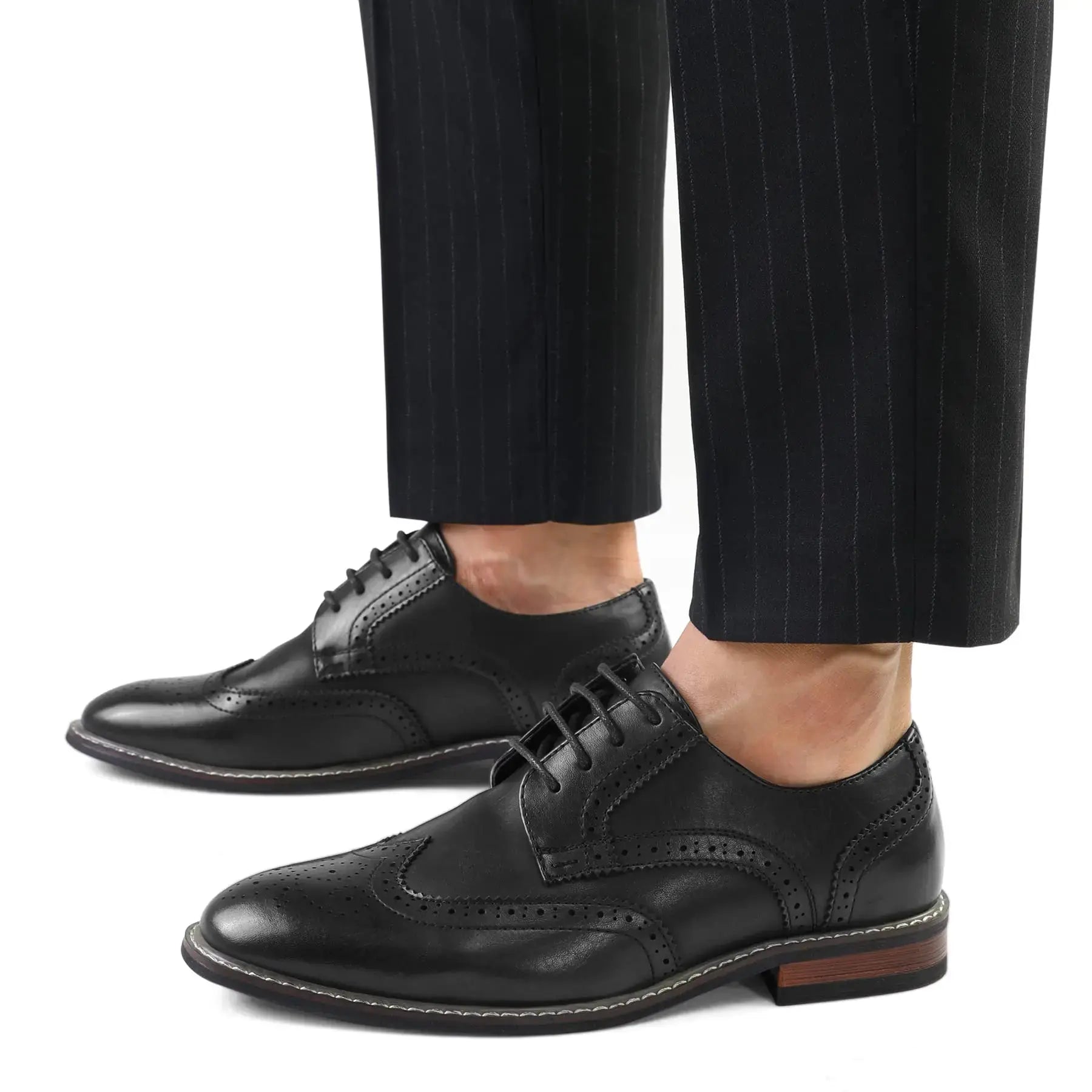 Men's Dress Shoes Formal Business Classic Lace Up Wingtip Oxford Shoes 13 Wide Wingtip Black - Vivareflex Online