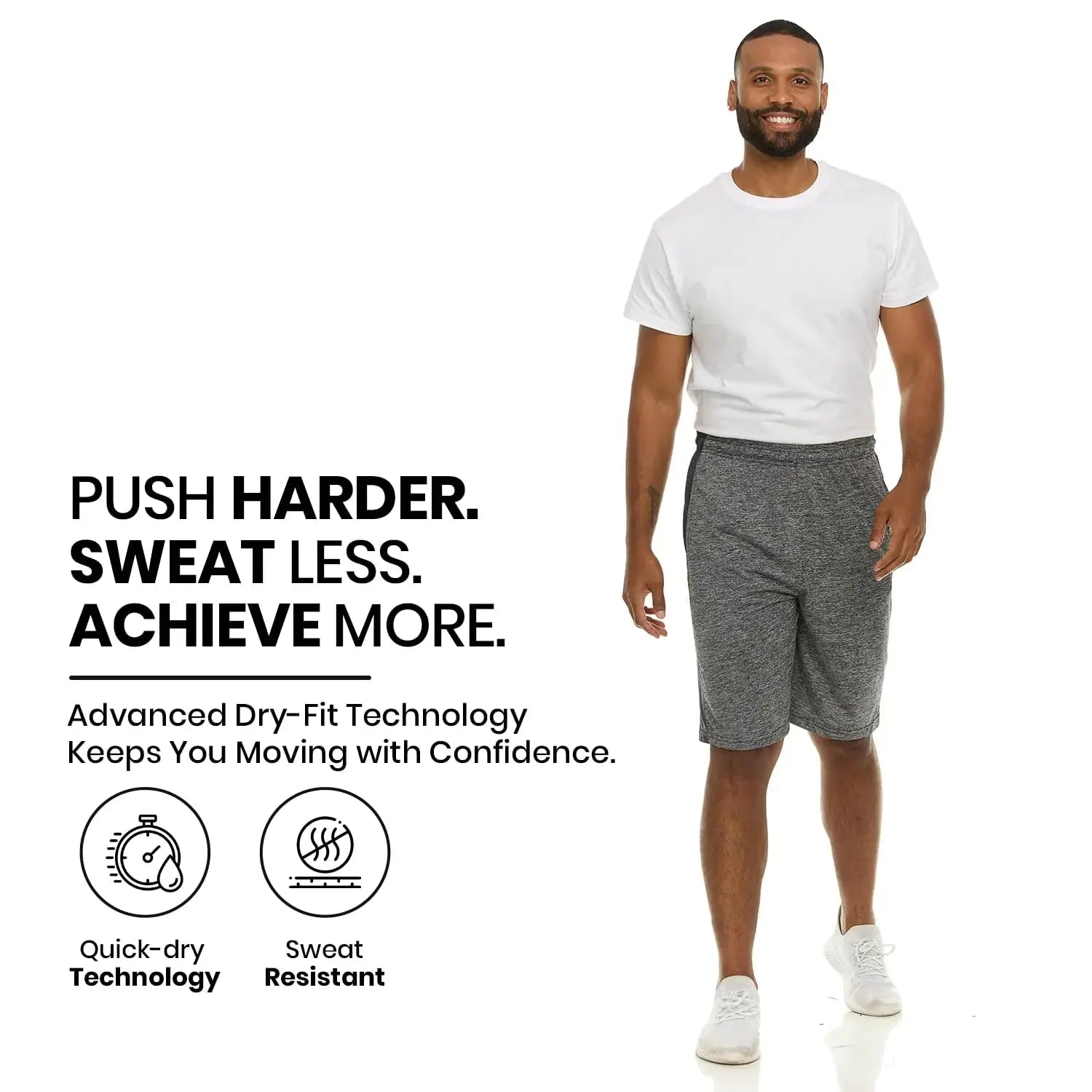 Men's Dry-Fit Sweat Resistant Athletic Performance Shorts_Vivareflex_Online