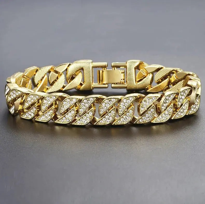 Miami Curb Cuban Chain Bracelet For Men Gold Vivareflex Online