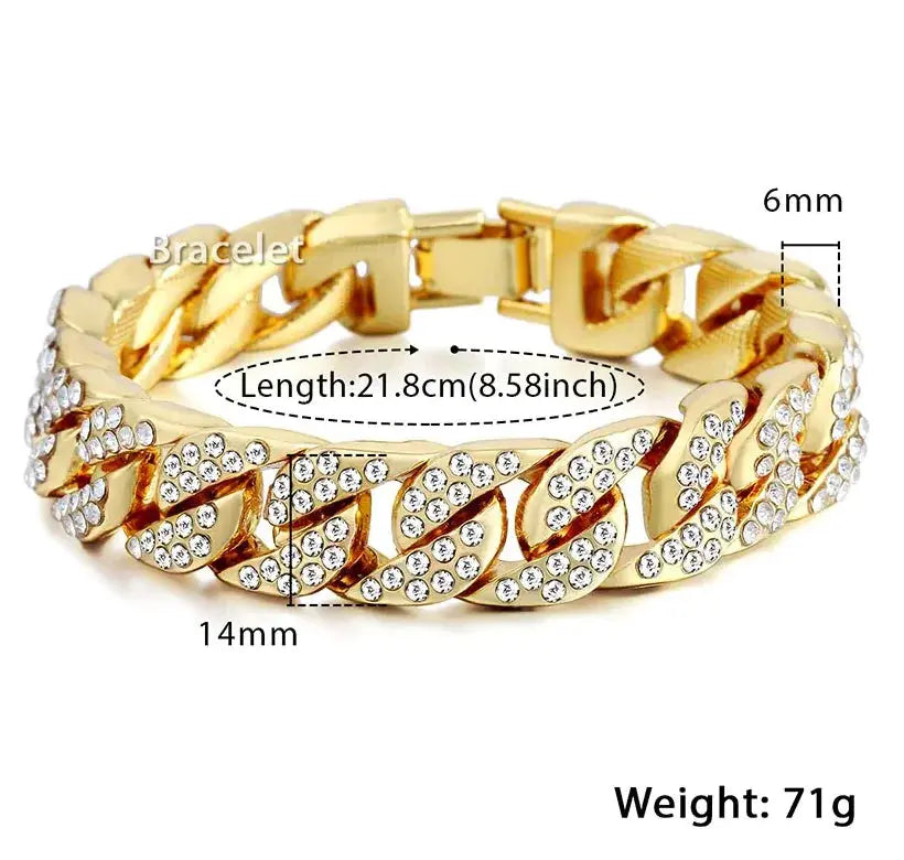 Miami Curb Cuban Chain Bracelet For Men Gold Vivareflex Online