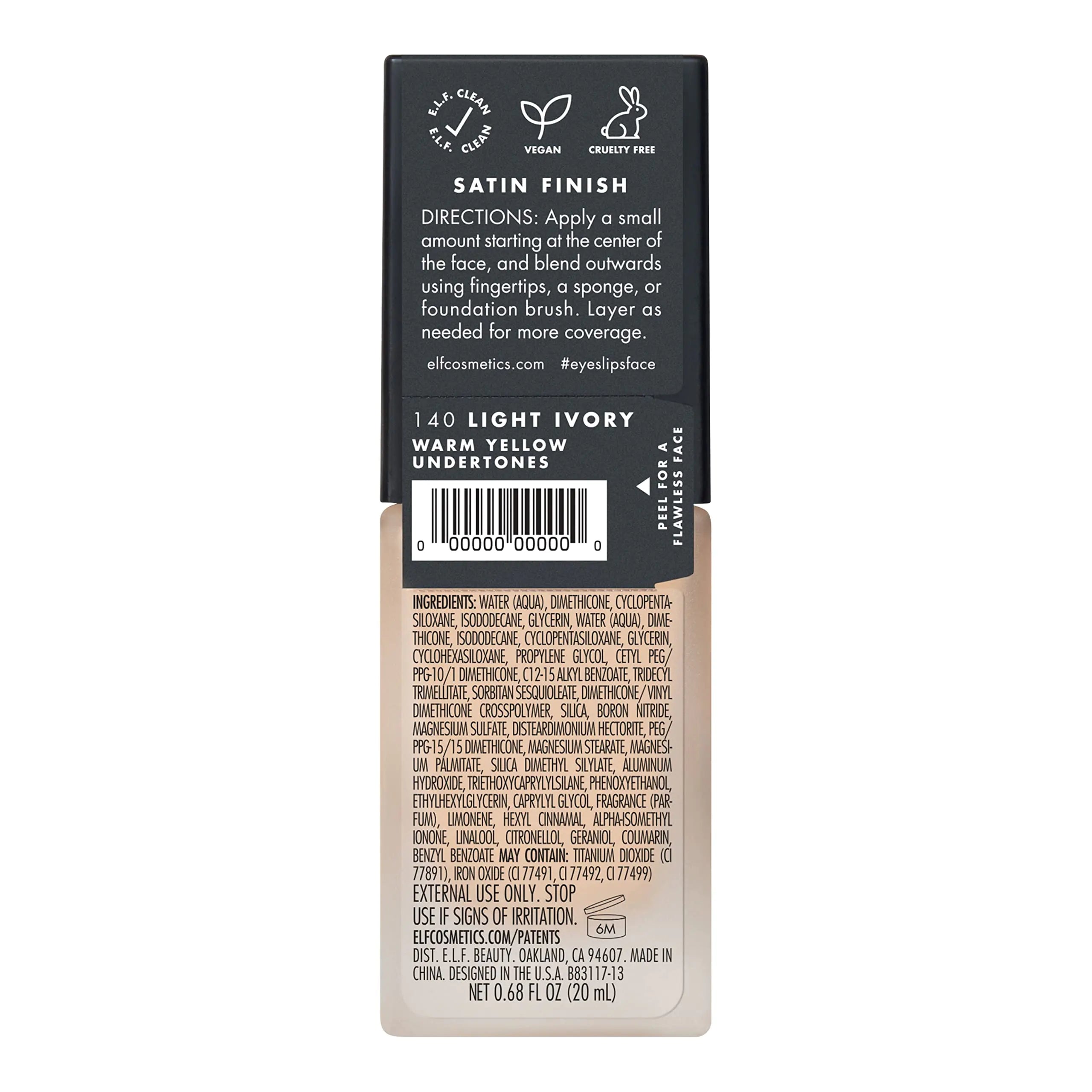 e.l.f. Flawless Finish Foundation, Lightweight & Medium Coverage, Semi-Matte Finish, Light Ivory - Vivareflex Online