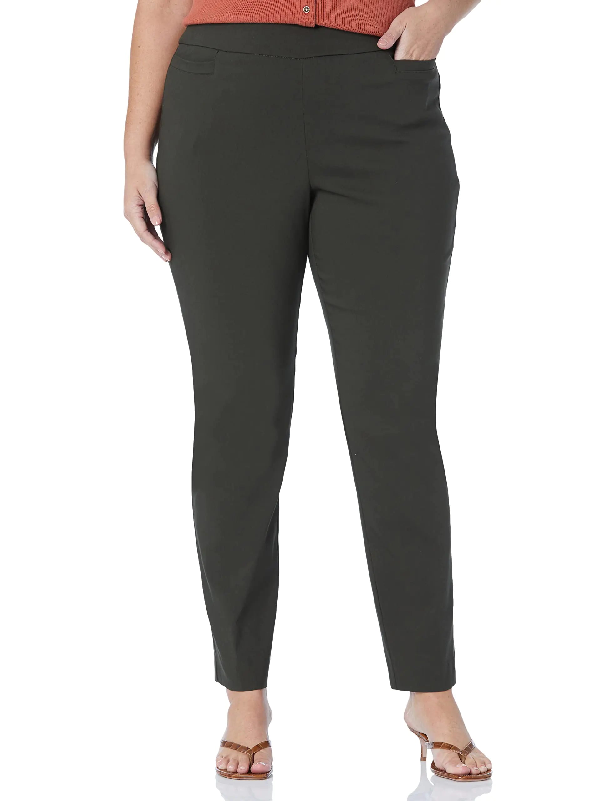 Briggs New York Women's Plus Size Super Stretch Millenium Welt Pocket Pull on Pant 22 Plus Evening Pine - Vivareflex Online