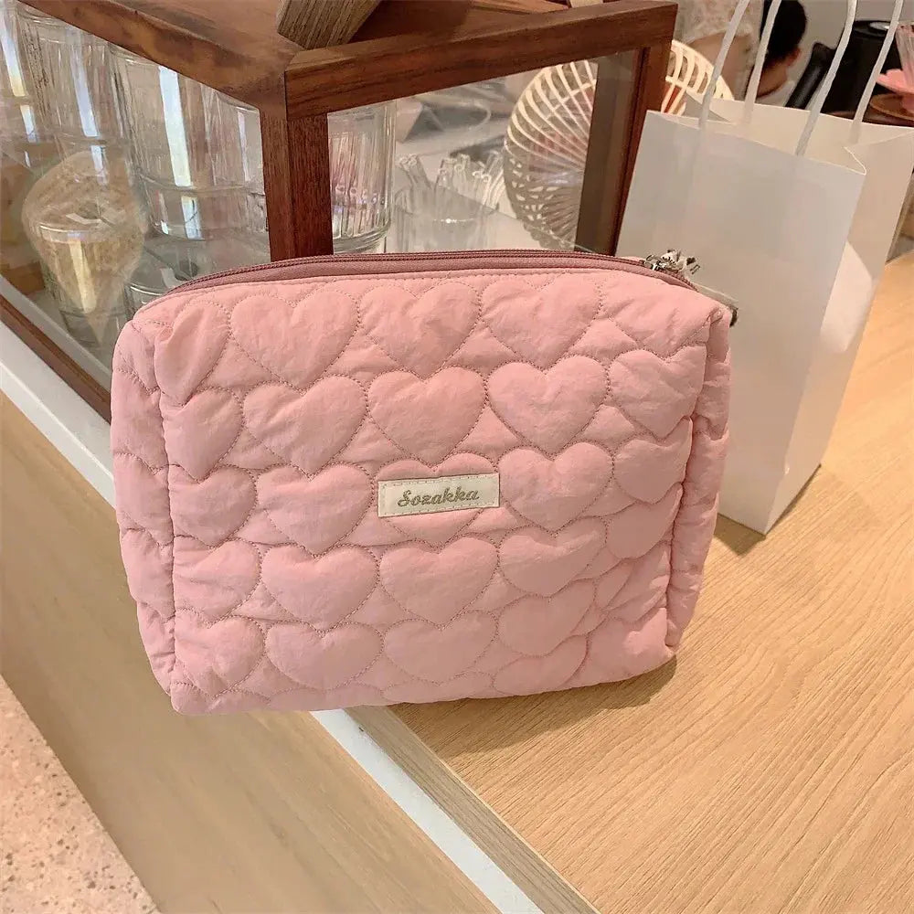 Multifunctional Cosmetic Bag Large Capacity Love Storage Bags Cute Simple Portable Makeup Bags Travel Organizer Women Clutch Bag Ultimate Bag Store