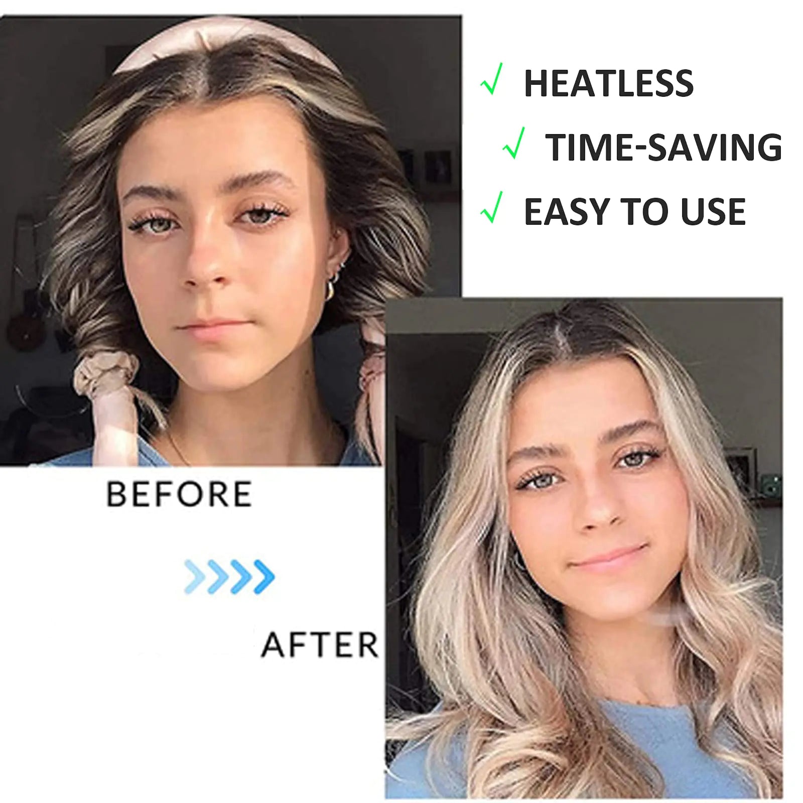 Heatless Curling set,Silk Curls Rod Headband,No Heat Rollers to Sleep in Overnight - Vivareflex Online