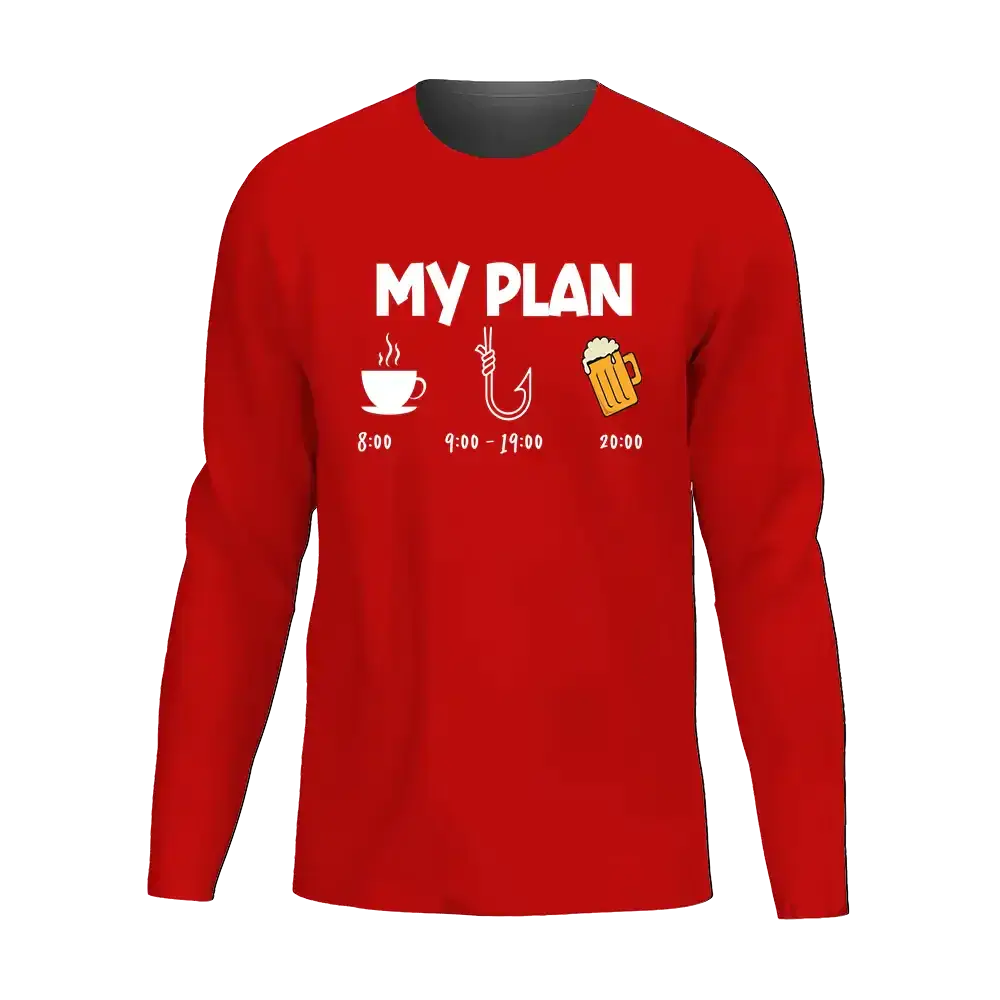 My Fishing Plan Long Sleeve Shirt for Men Vivareflex Online