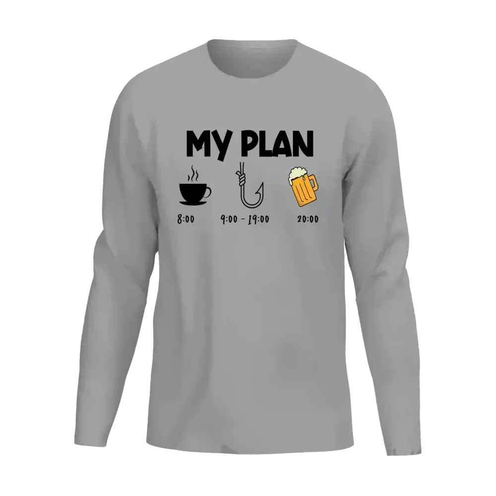My Fishing Plan Long Sleeve Shirt for Men Vivareflex Online