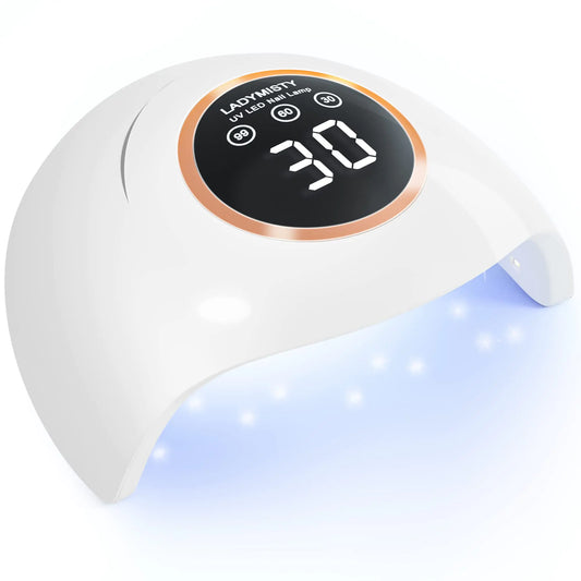 72W UV LED Nail Lamp for Gel Polish – Professional Nail Dryer with Auto Sensor, 3 Timer Settings, and LCD Touch Display – White - Vivareflex Online