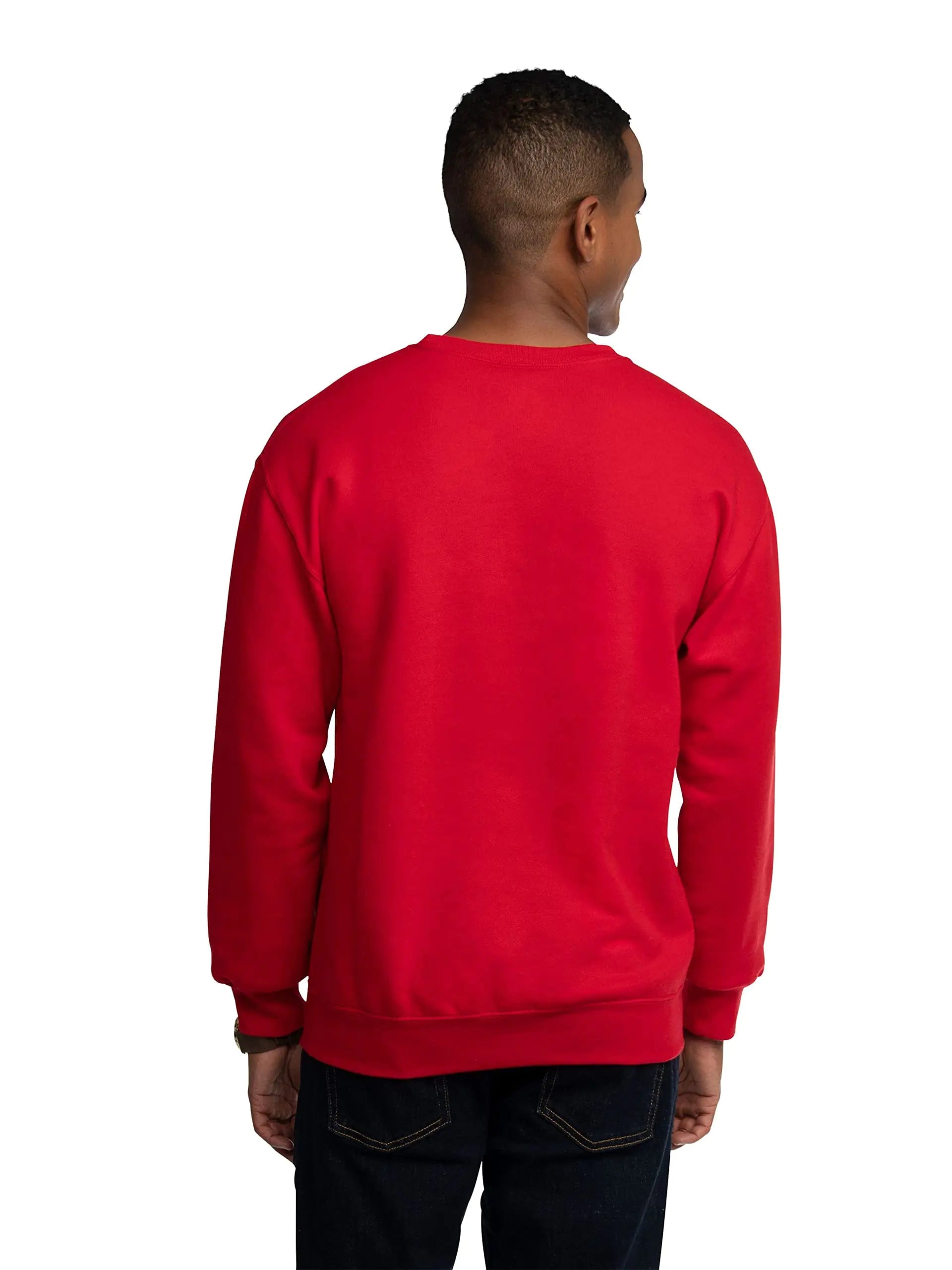 Sudadera con cuello redondo de polar Eversoft de Fruit of the Loom para hombre, que absorbe la humedad y es transpirable, tallas S-4x Large, color rojo 