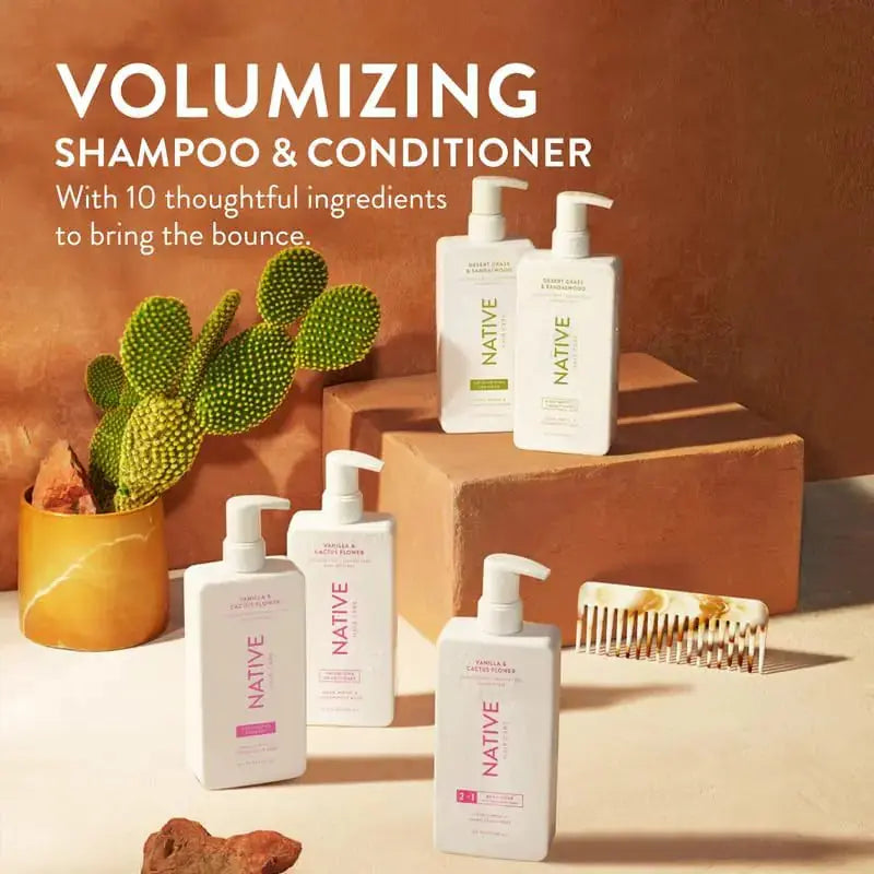 Native Vanilla & Cactus Flower Strengthening Shampoo & Conditioner Set – 16.5 fl oz - Vivareflex Online