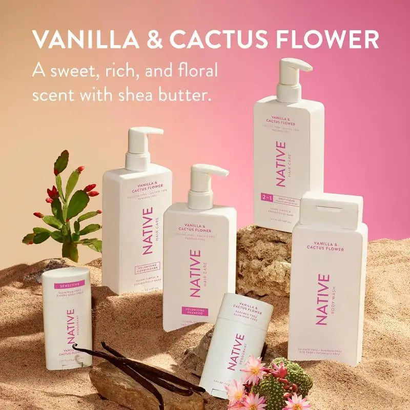 Native Vanilla & Cactus Flower Strengthening Shampoo & Conditioner Set – 16.5 fl oz - Vivareflex Online