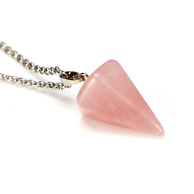 Natural Stone Pendant Necklace - Pendulum Hexagonal_Vivareflex_Online